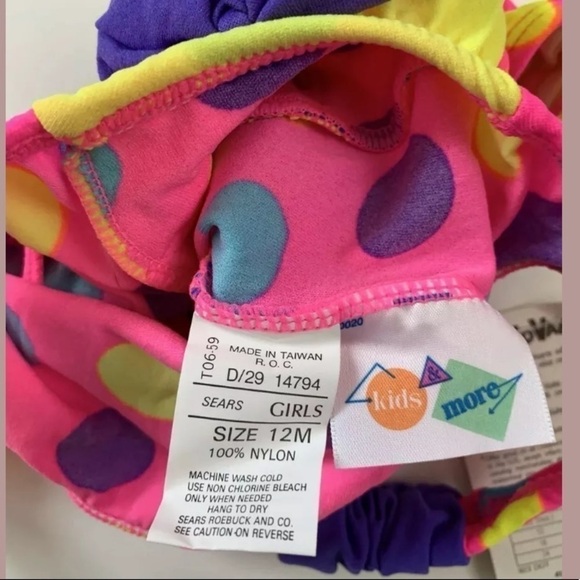 Vintage Deadstock One Piece Bathing Suit Polka Dot - Picture 3 of 3